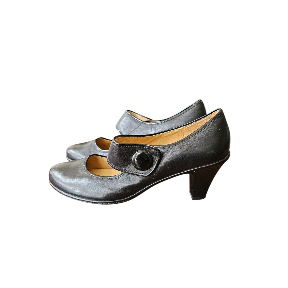 Softspots Classic Leather Black Mary Jane Heels Size 11 - Picture 2 of 8